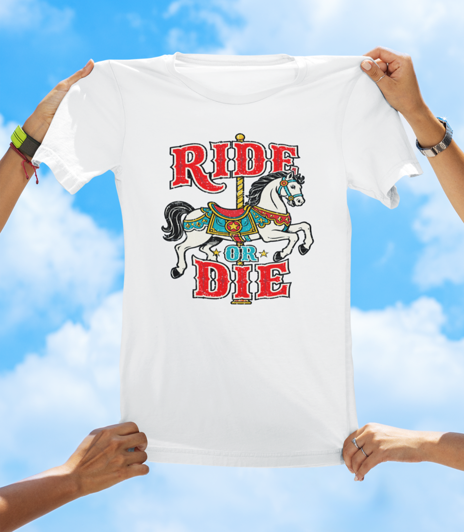Ride or Die Carousel Horse T-Shirt – Retro Vintage Graphic Tee - The Southern Yankee