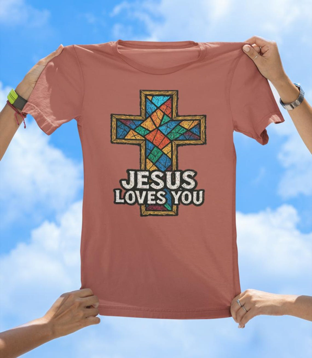 Stained Glass Cross T-Shirt | Inspirational Christian Faith Tee - The Southern Yankee
