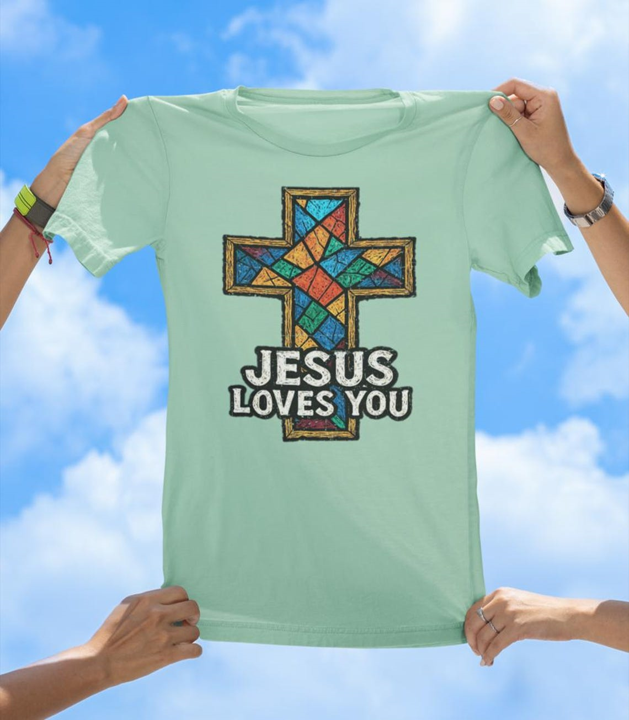 Stained Glass Cross T-Shirt | Inspirational Christian Faith Tee - The Southern Yankee
