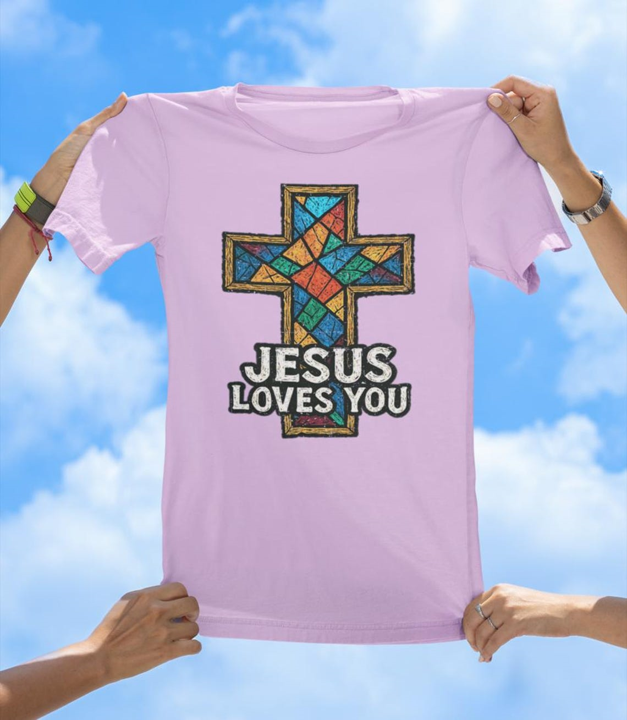 Stained Glass Cross T-Shirt | Inspirational Christian Faith Tee - The Southern Yankee