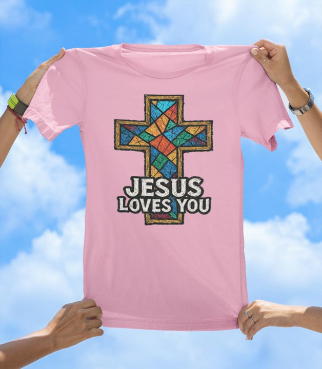 Stained Glass Cross T-Shirt | Inspirational Christian Faith Tee - The Southern Yankee