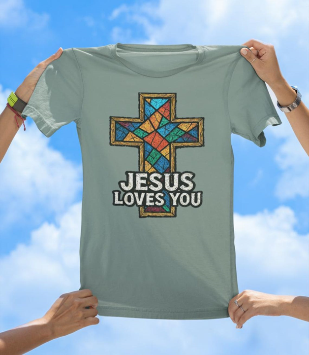 Stained Glass Cross T-Shirt | Inspirational Christian Faith Tee - The Southern Yankee