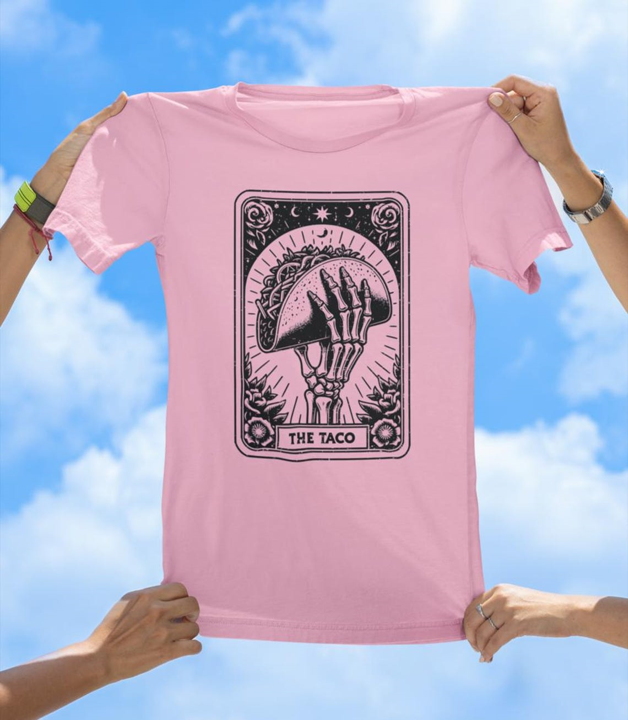 The Taco T-Shirt | Skeleton Hand Tarot Card Taco Lover Graphic Tee - The Southern Yankee