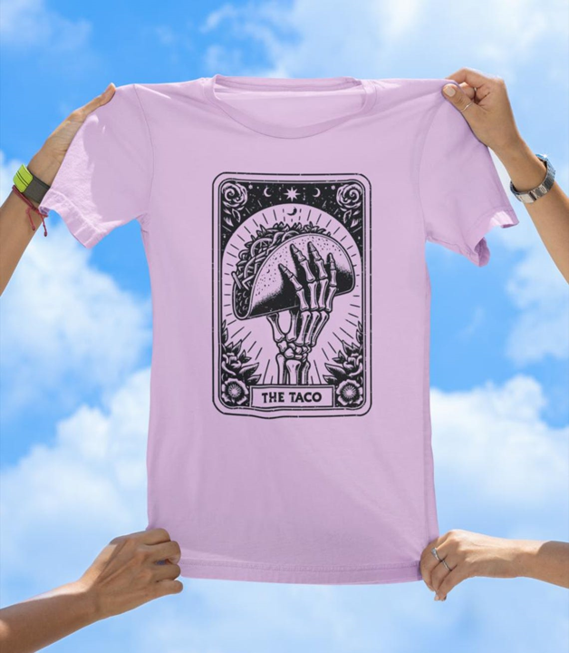 The Taco T-Shirt | Skeleton Hand Tarot Card Taco Lover Graphic Tee - The Southern Yankee