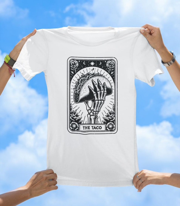 The Taco T-Shirt | Skeleton Hand Tarot Card Taco Lover Graphic Tee - The Southern Yankee