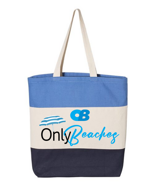 "Only Beaches" Tri-Color Beach Tote Bag - Only Fans Parody Bag - The Southern Yankee