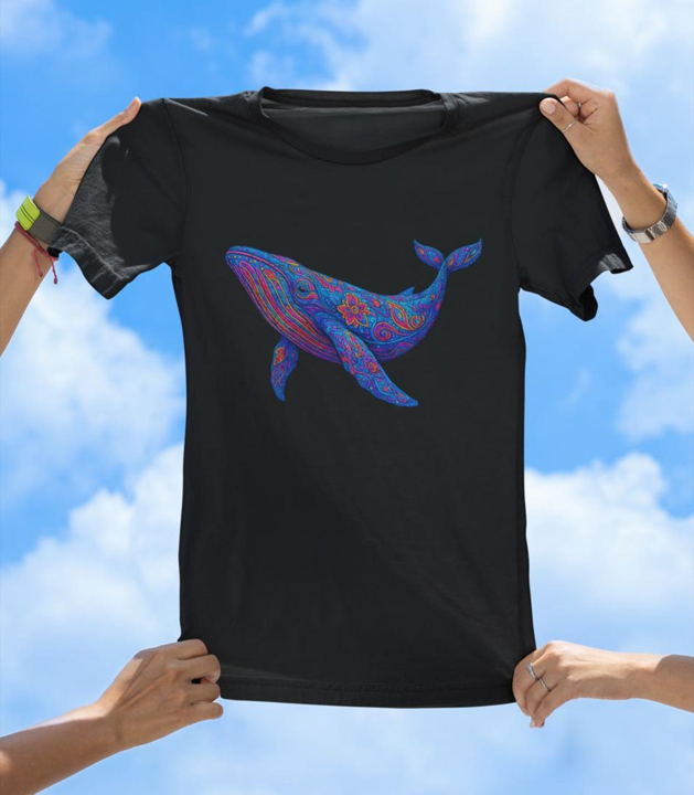 Vibrant Art Whale T-Shirt | Colorful Ocean Whale Tee - The Southern Yankee