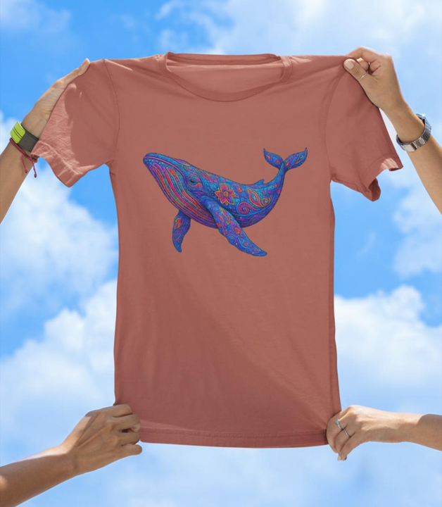 Vibrant Art Whale T-Shirt | Colorful Ocean Whale Tee - The Southern Yankee