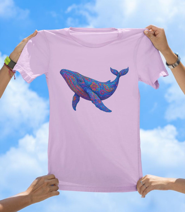 Vibrant Art Whale T-Shirt | Colorful Ocean Whale Tee - The Southern Yankee