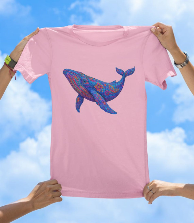 Vibrant Art Whale T-Shirt | Colorful Ocean Whale Tee - The Southern Yankee