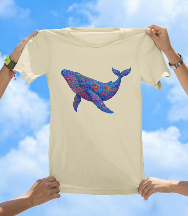 Vibrant Art Whale T-Shirt | Colorful Ocean Whale Tee - The Southern Yankee