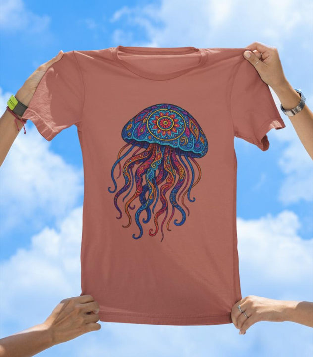 Vibrant Art Jellyfish T-Shirt | Colorful Ocean Jelly Tee - The Southern Yankee
