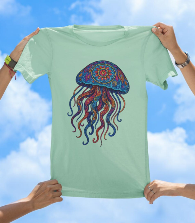 Vibrant Art Jellyfish T-Shirt | Colorful Ocean Jelly Tee - The Southern Yankee