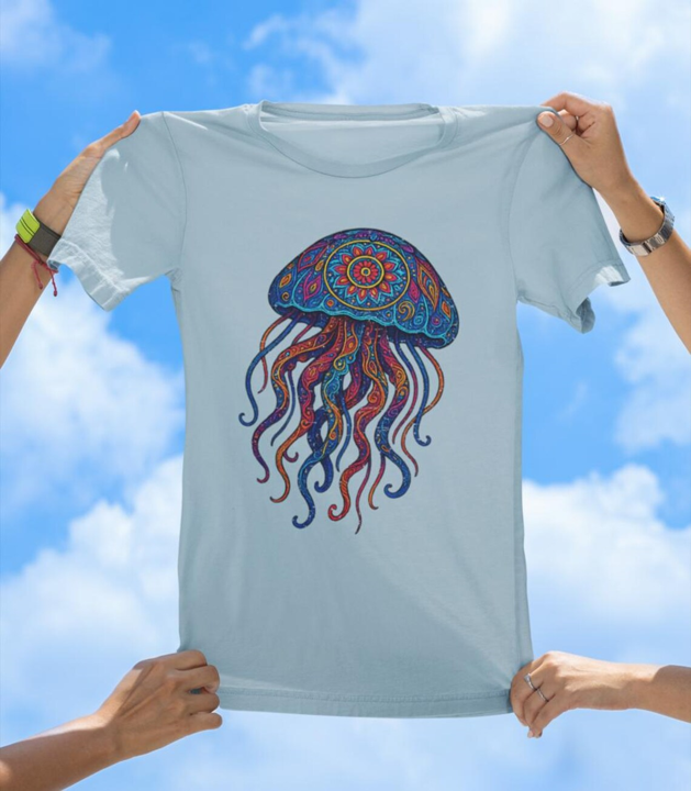 Vibrant Art Jellyfish T-Shirt | Colorful Ocean Jelly Tee - The Southern Yankee