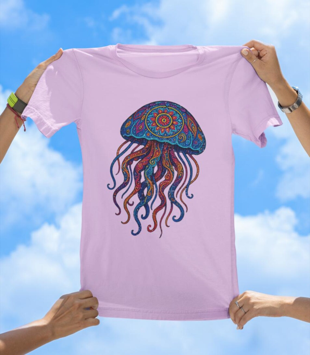 Vibrant Art Jellyfish T-Shirt | Colorful Ocean Jelly Tee - The Southern Yankee