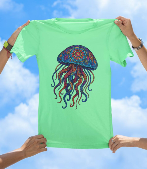 Vibrant Art Jellyfish T-Shirt | Colorful Ocean Jelly Tee - The Southern Yankee