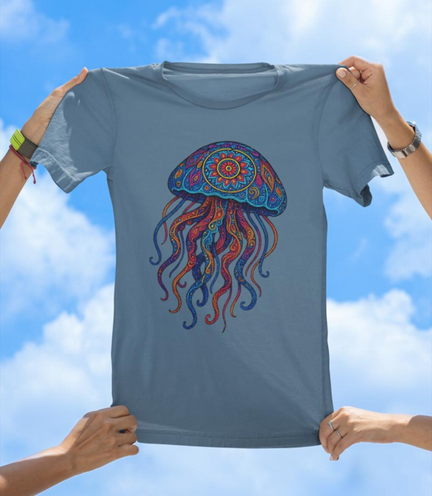Vibrant Art Jellyfish T-Shirt | Colorful Ocean Jelly Tee - The Southern Yankee