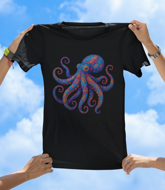 Vibrant Art Octopus T-Shirt | Colorful Ocean Animal Tee - The Southern Yankee